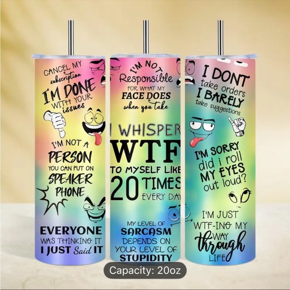 Funny Stainless Steel Tumbler NIB 20oz - Picture 6 of 6